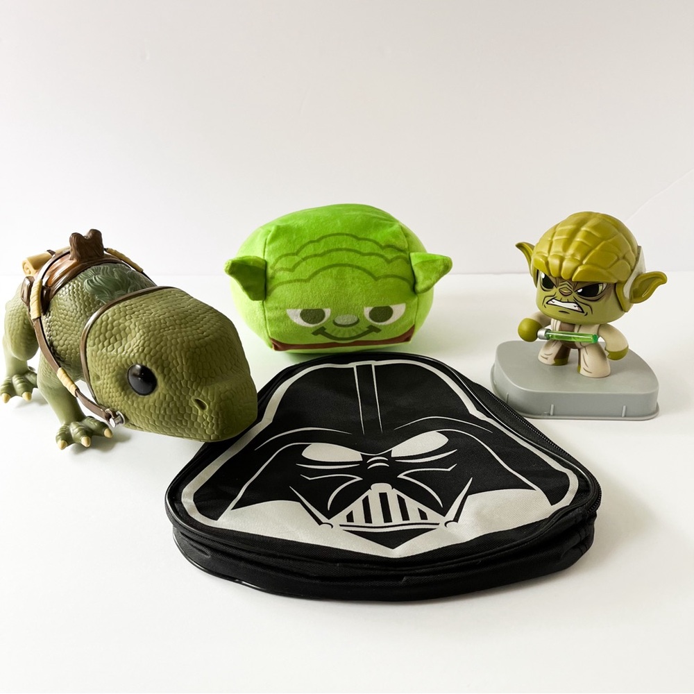STAR WARS Cubd YODA Mighty Muggs Funko Pop Dewback Darth Vader Bag 4 Pc Hasbro